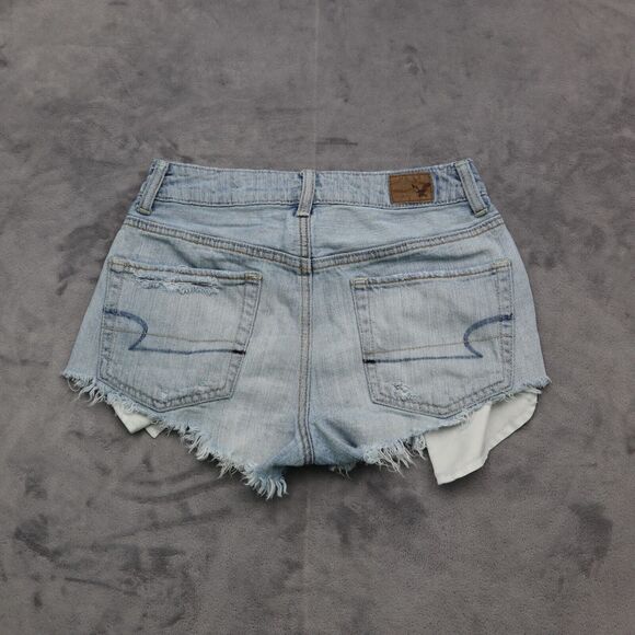 American Eagle Outfitters Shorts Womens 00 Blue High Rise Cut Off Distressed - Picture 12 of 12